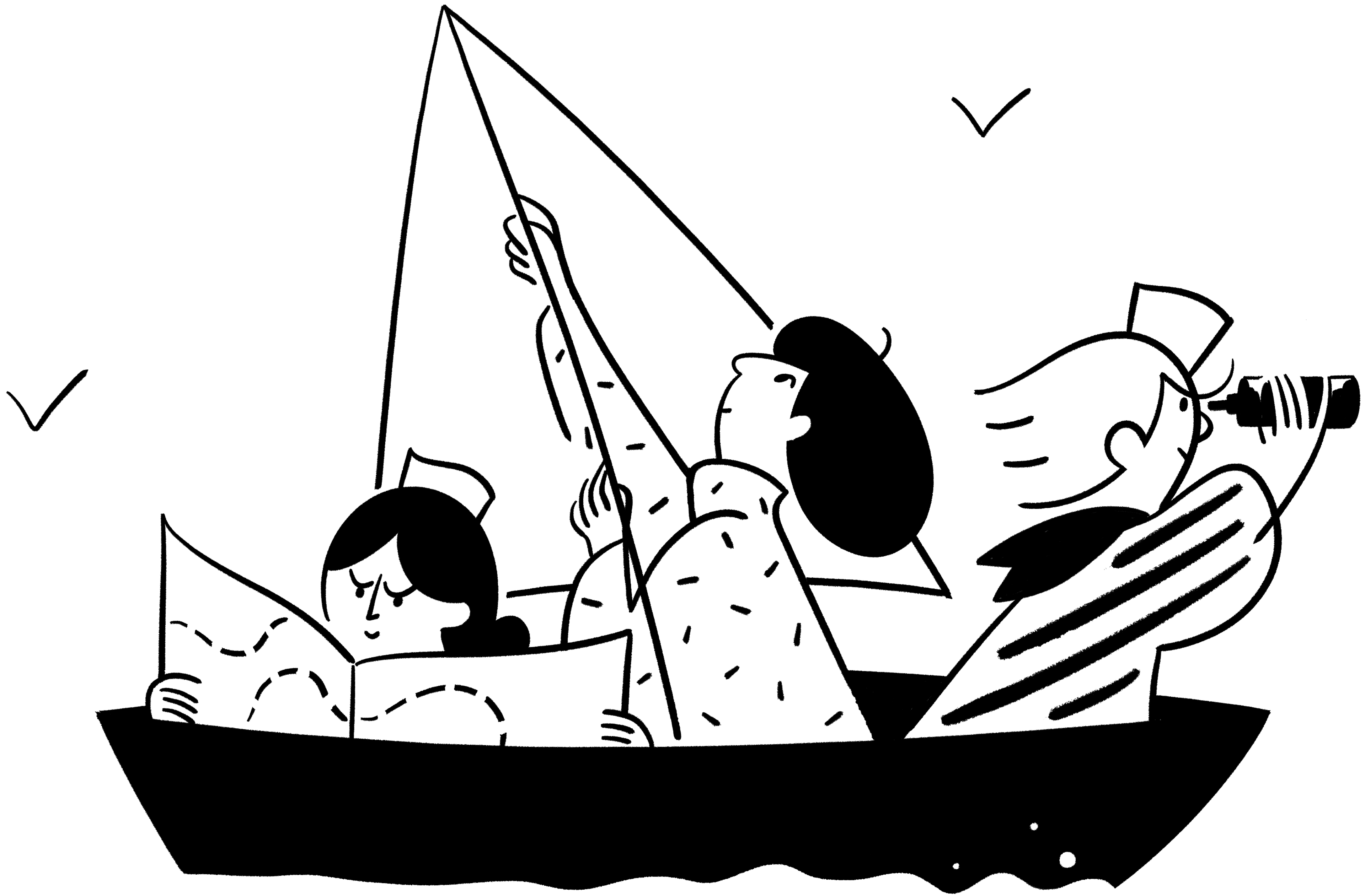 Personnes sur un bateau