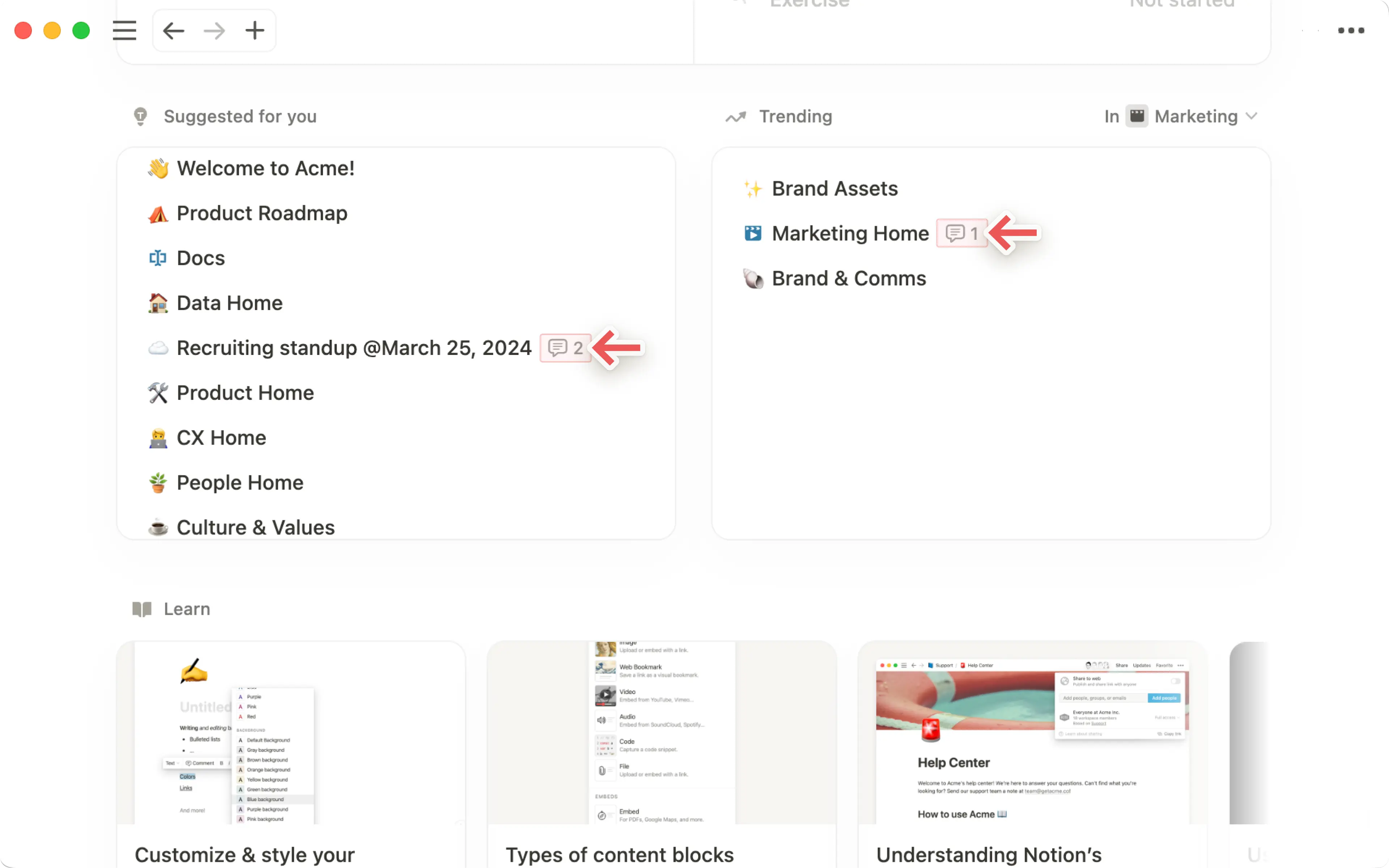 Commentaires ─ commentaire de BDD dans la page d’accueil