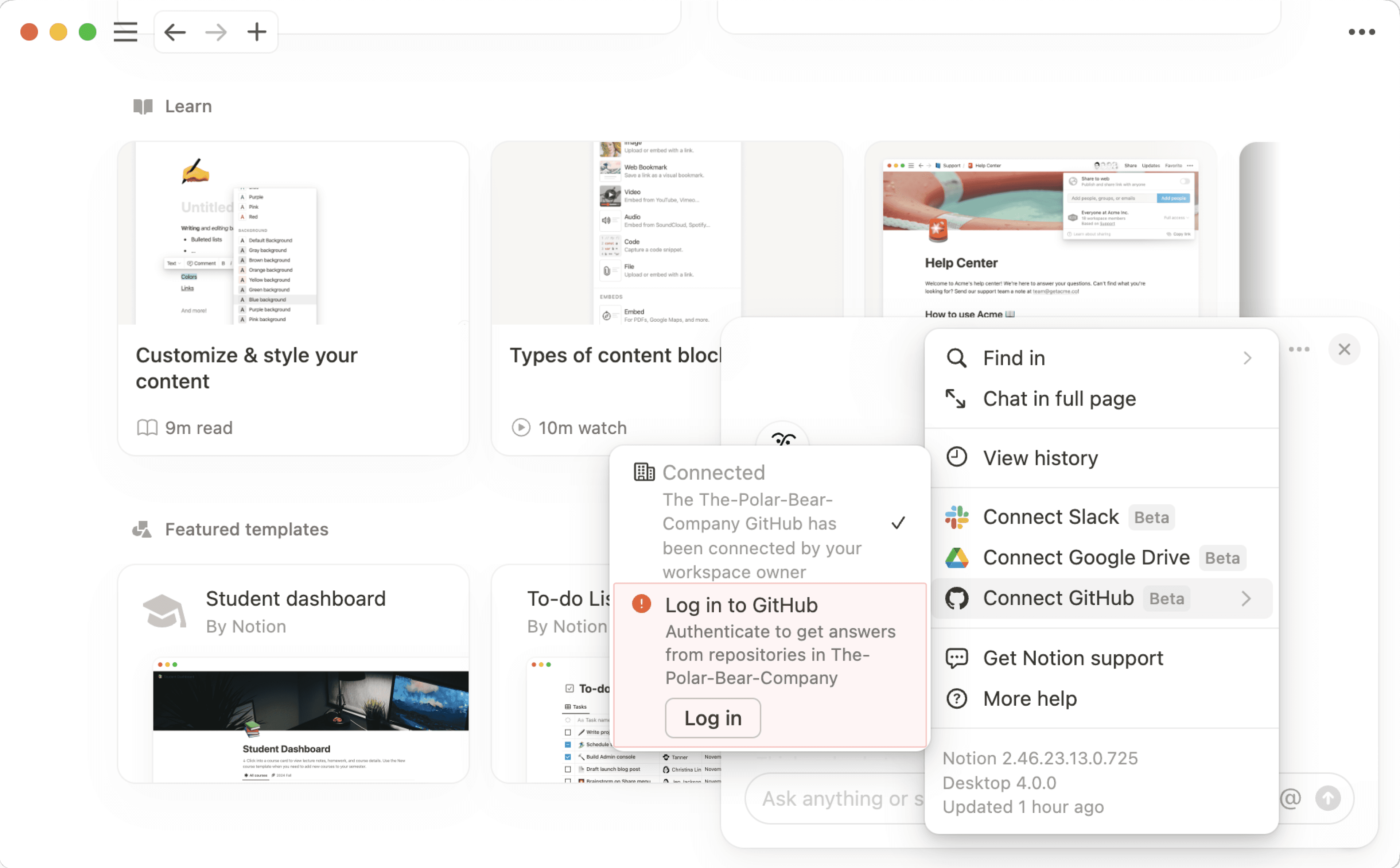 aide : connecteur github pour les membres
