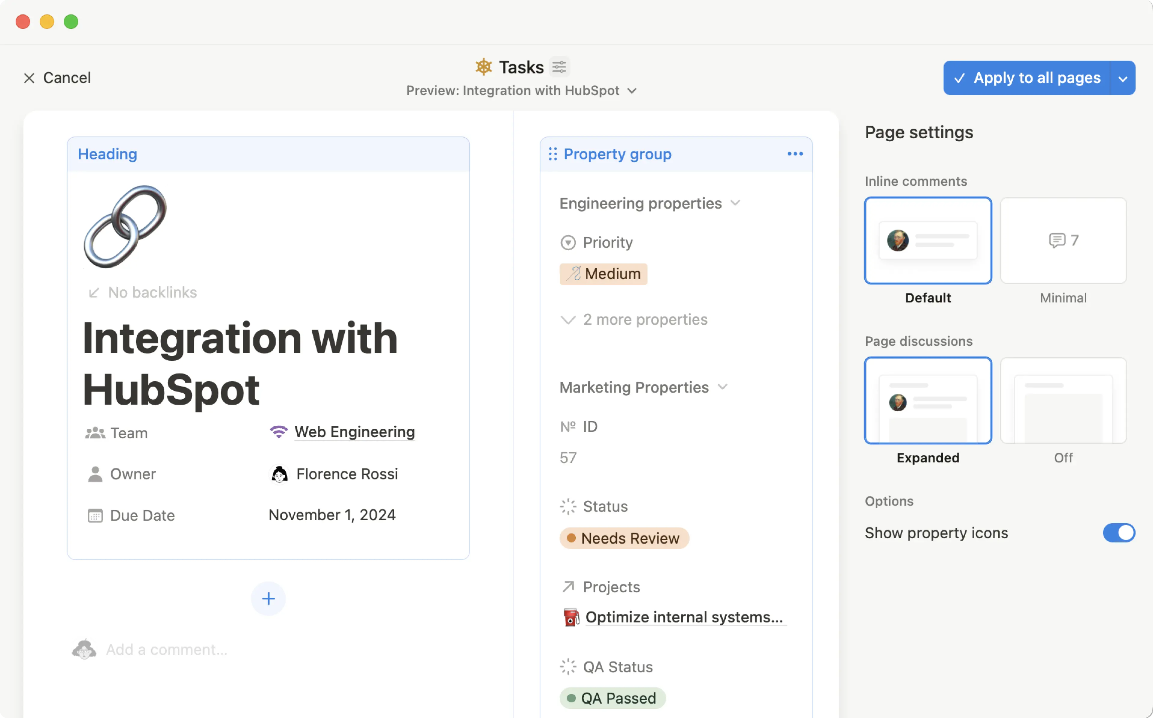 Aide : bannière de mises en page
