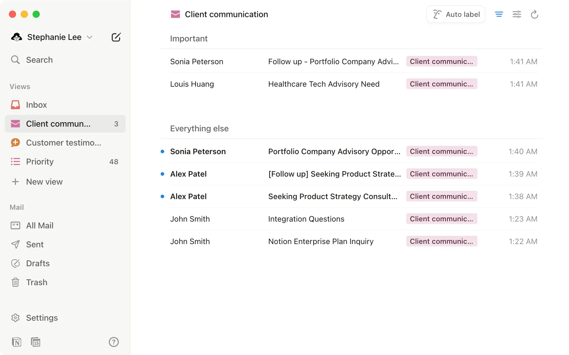 Heroscreenshot inbox set up