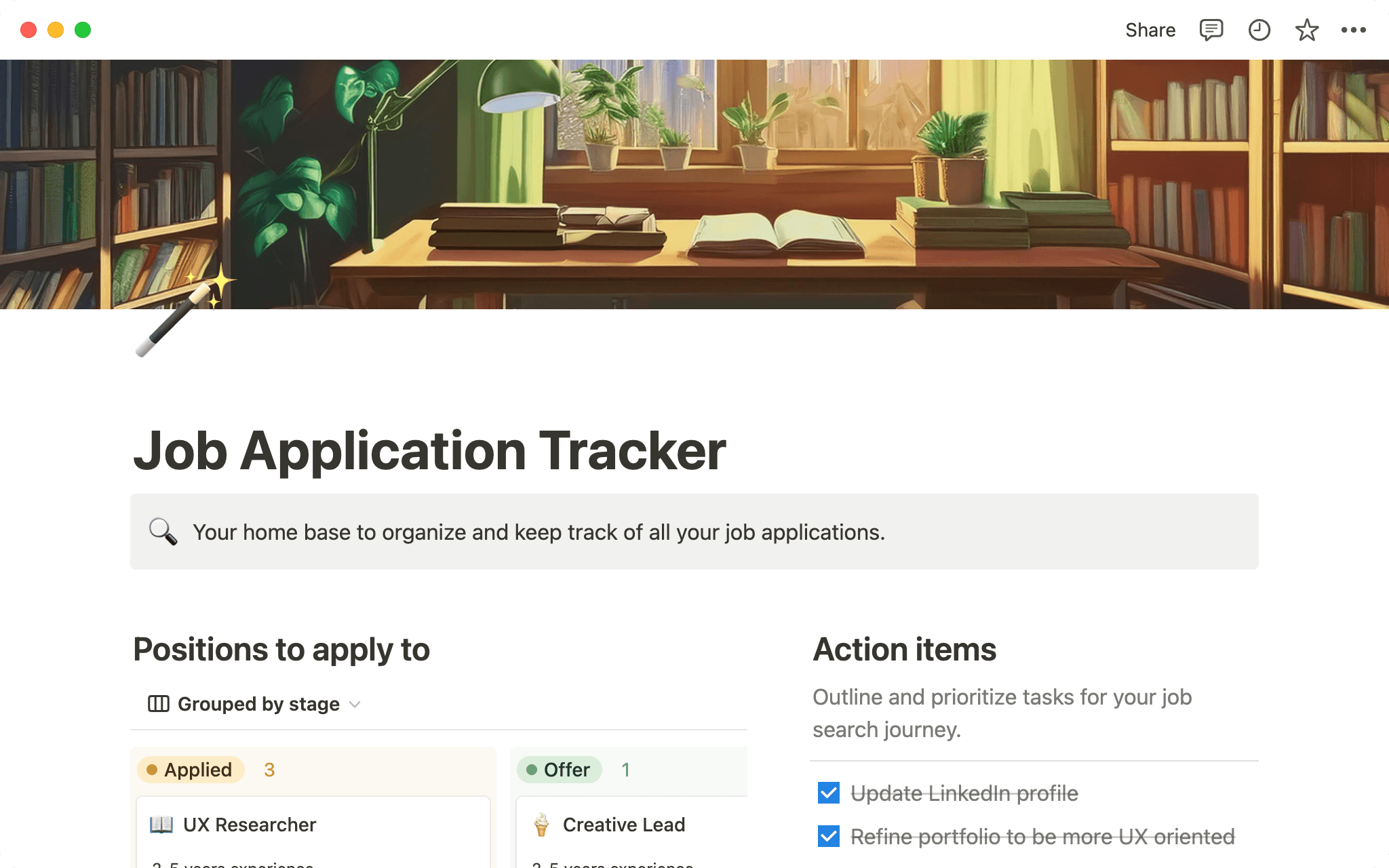 Préparez et suivez votre processus de candidature.