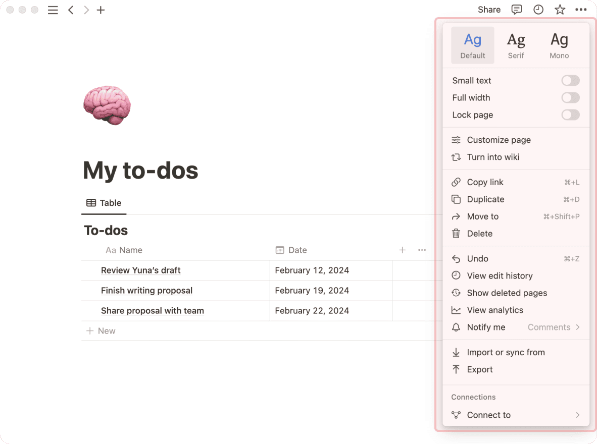 Menu « ••• »