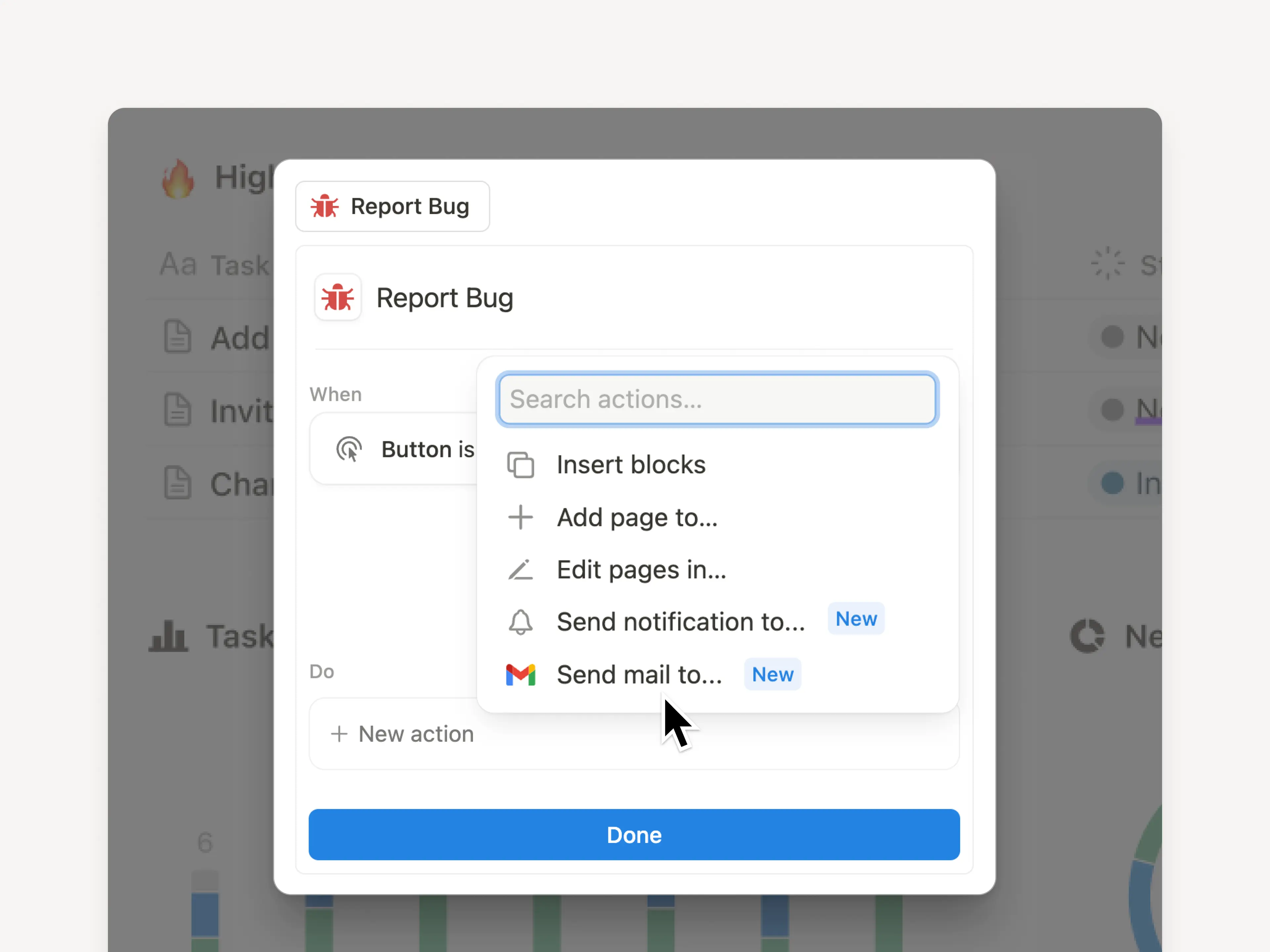 Nouvelles notifications par bouton (dans l’application, Gmail)