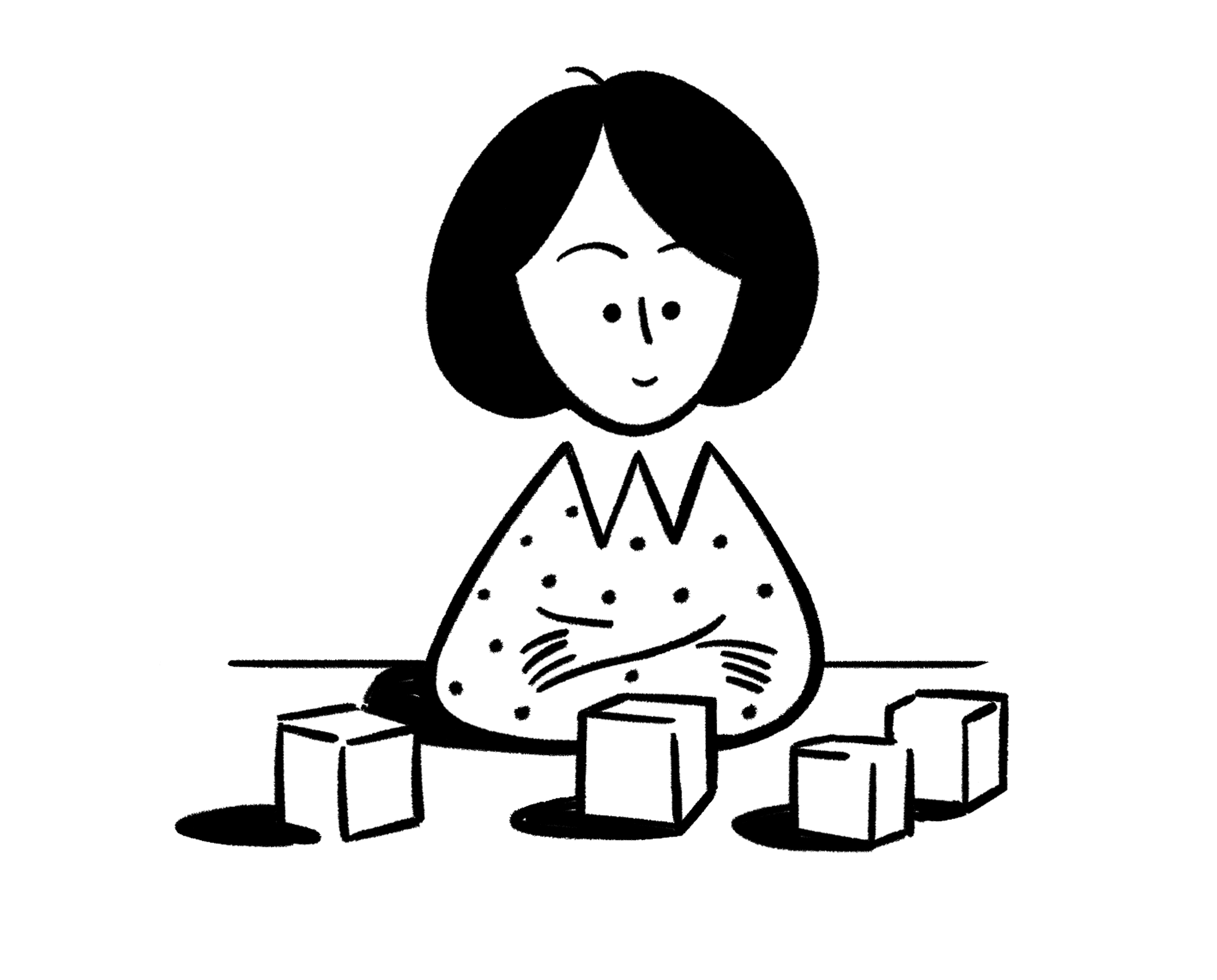 Illustration d’une personne s’initiant aux blocs Notion.