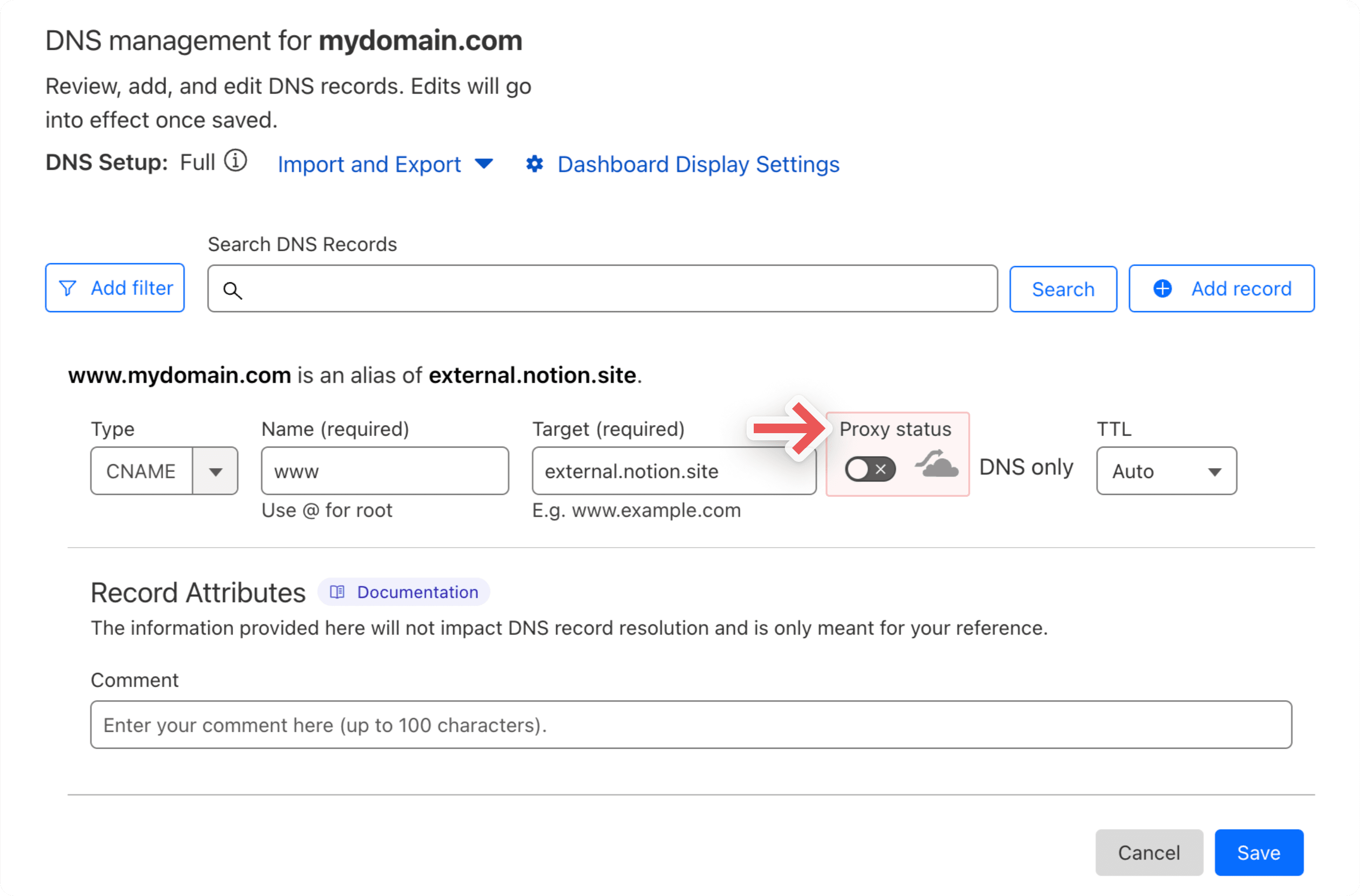 Aide : cloudflare étape 4