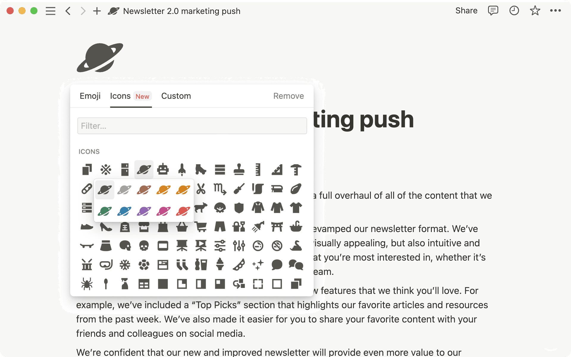 nouvelles icônes nouveautés
