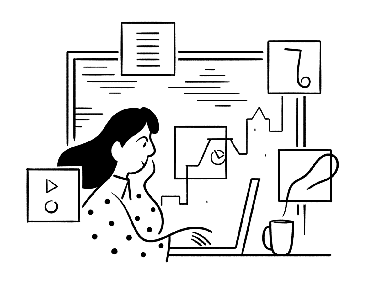 Membre de l’équipe travaillant dans l’espace de travail tout-en-un de Notion, combinant documents, tâches et connaissances