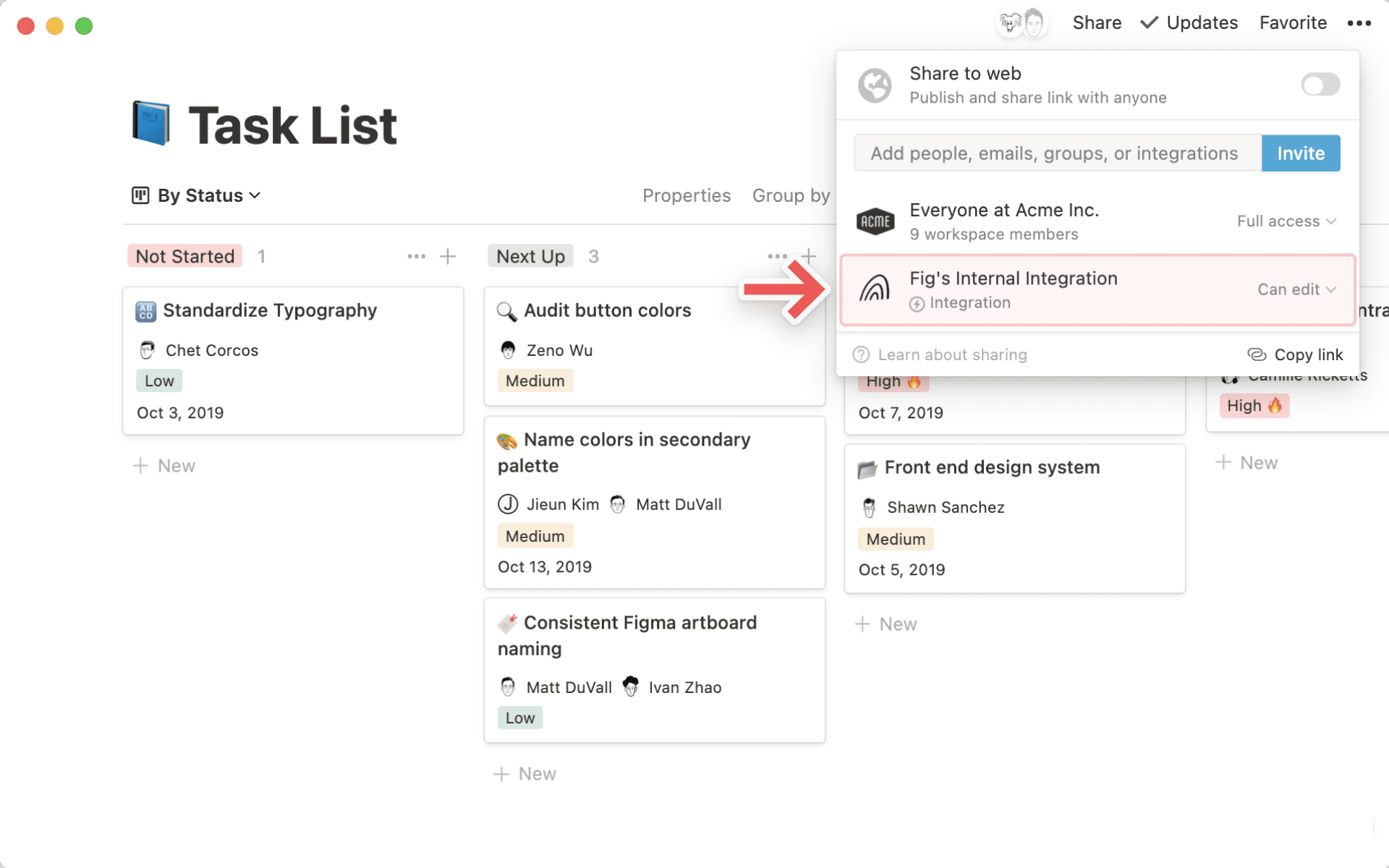 Ajouter et gérer des intégrations - menu d’intégrations