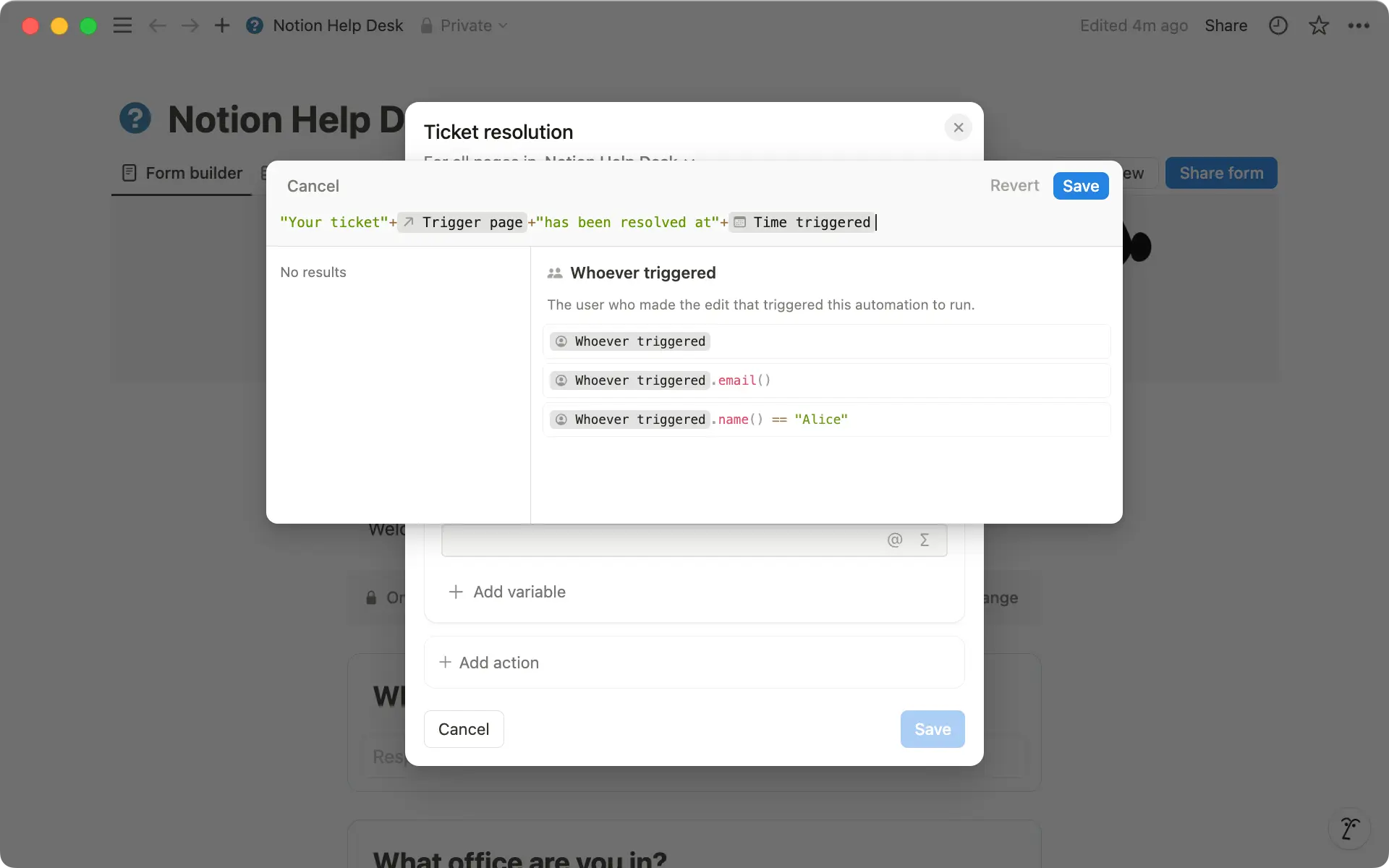 Utilisez les signes « + » pour enchaîner les éléments de votre formule. Si votre formule est incorrecte, elle s’affichera en rouge.