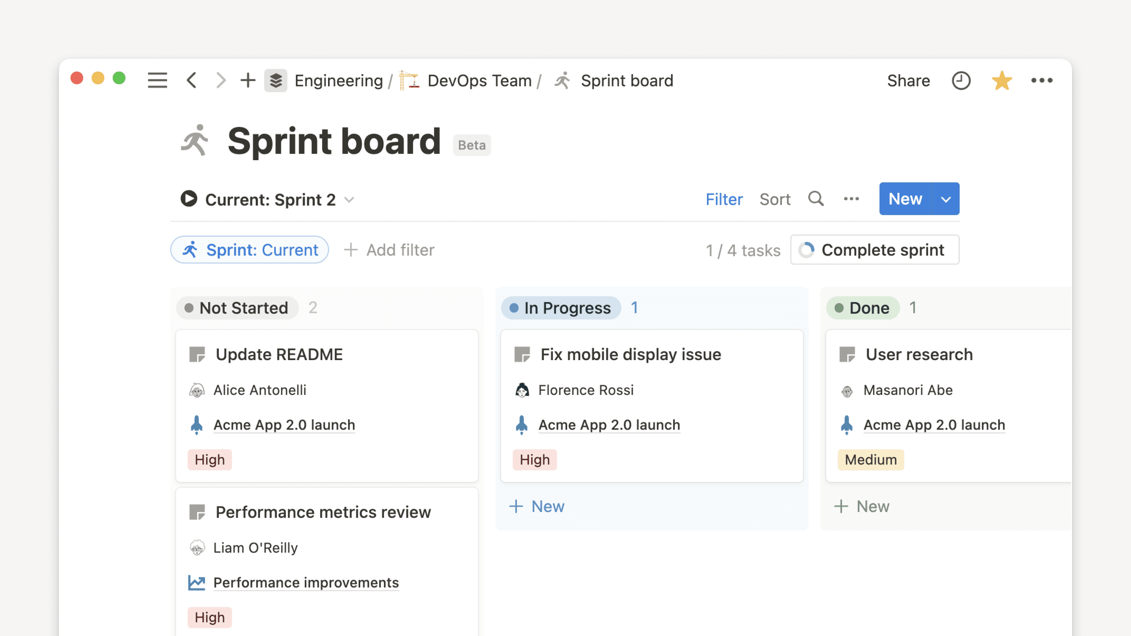 Centre d’aide : Bannière Sprints