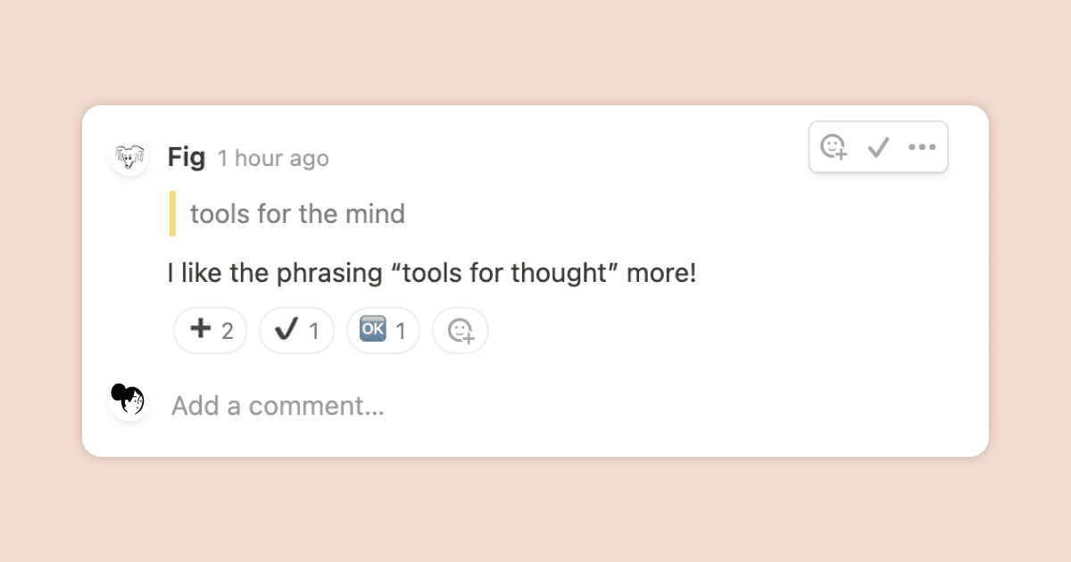 Réactions sur les commentaires, barres de progression, modèles par défaut, nouvelles icônes, et encore d’autres nouveautés inénarrables