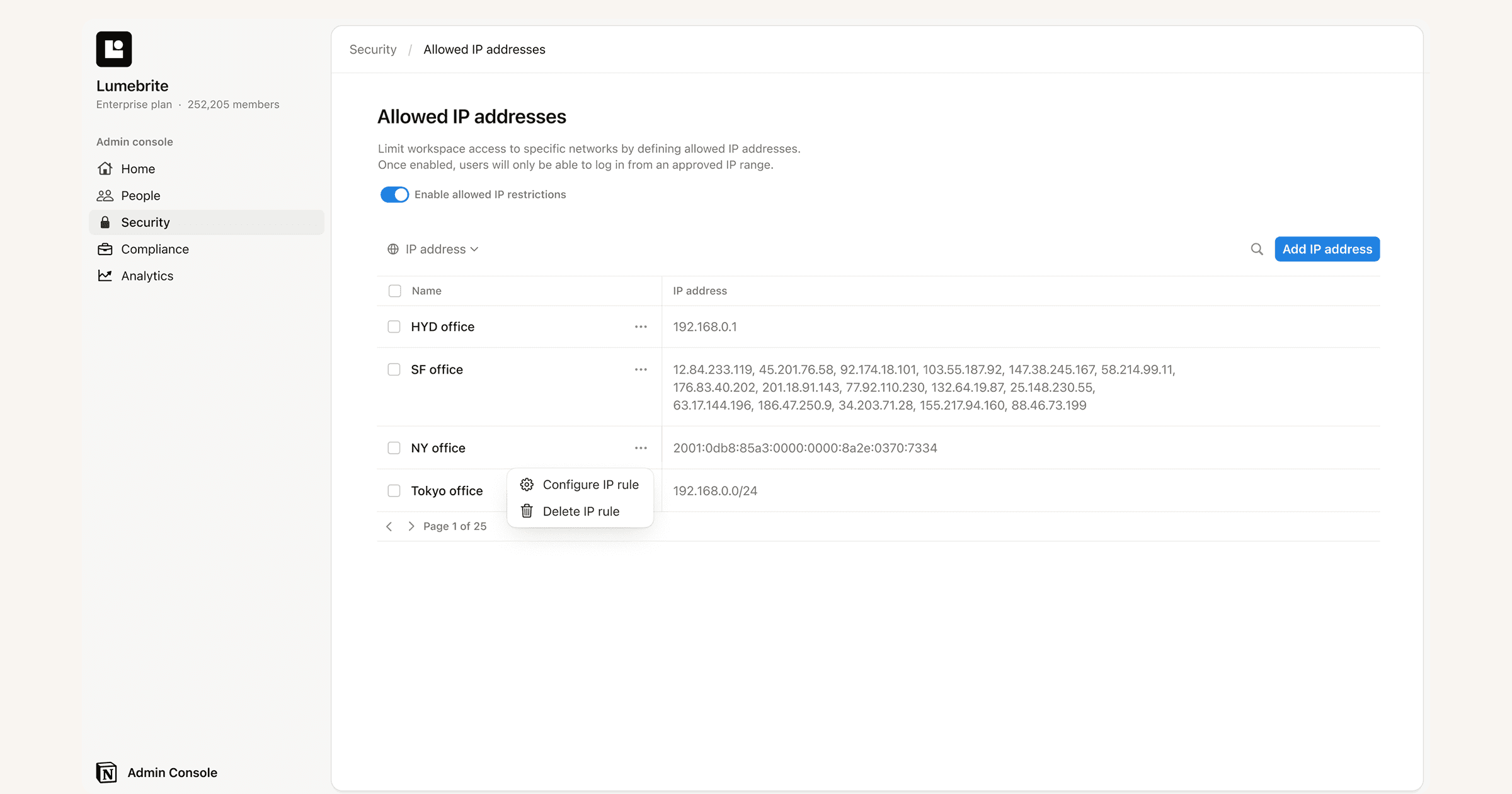 hc: ip address restrictions