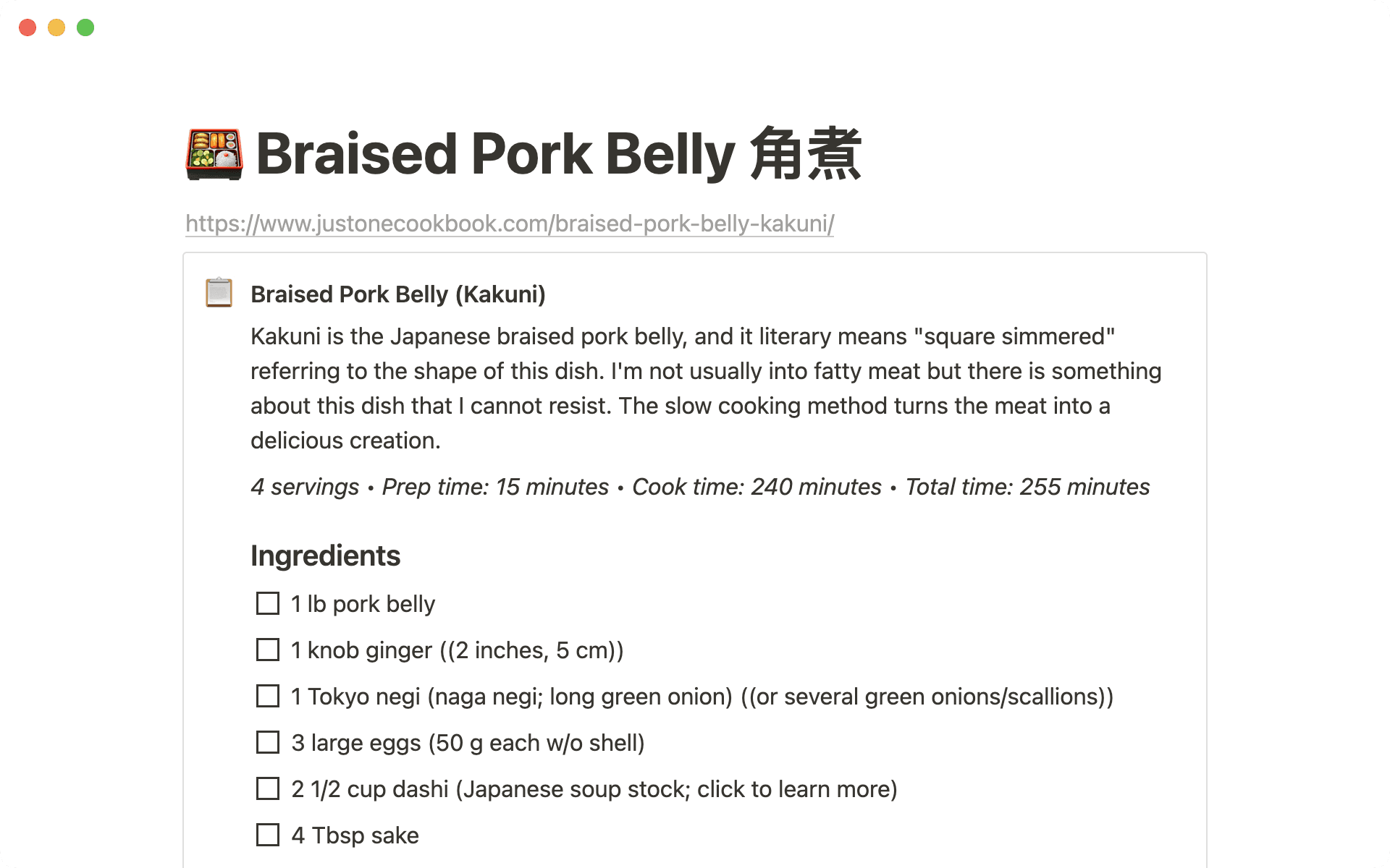 recette avec le Web Clipper