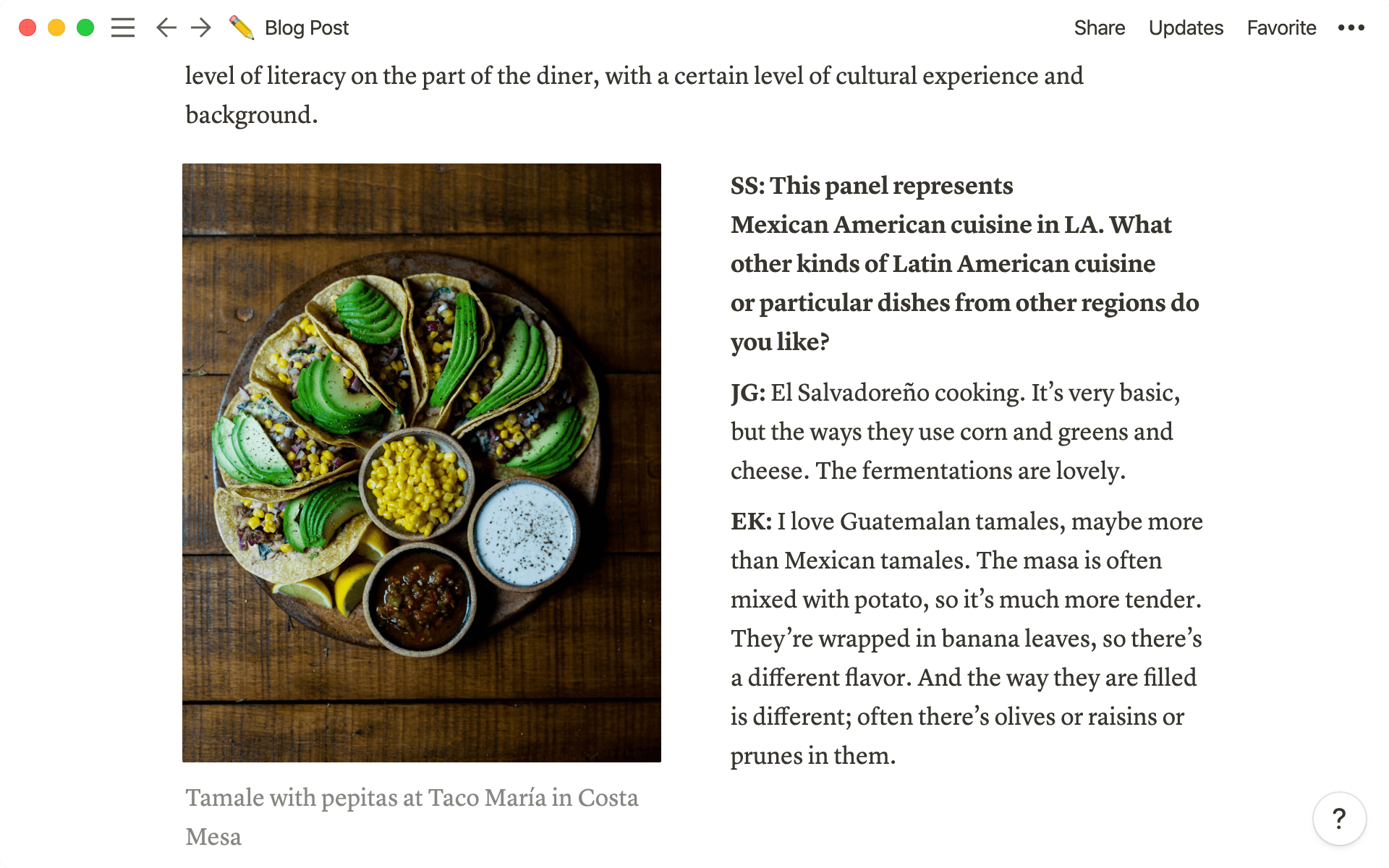 Intégrez du texte, des images, des liens externes, des colonnes… et bien d’autres éléments à votre article de blog Notion.