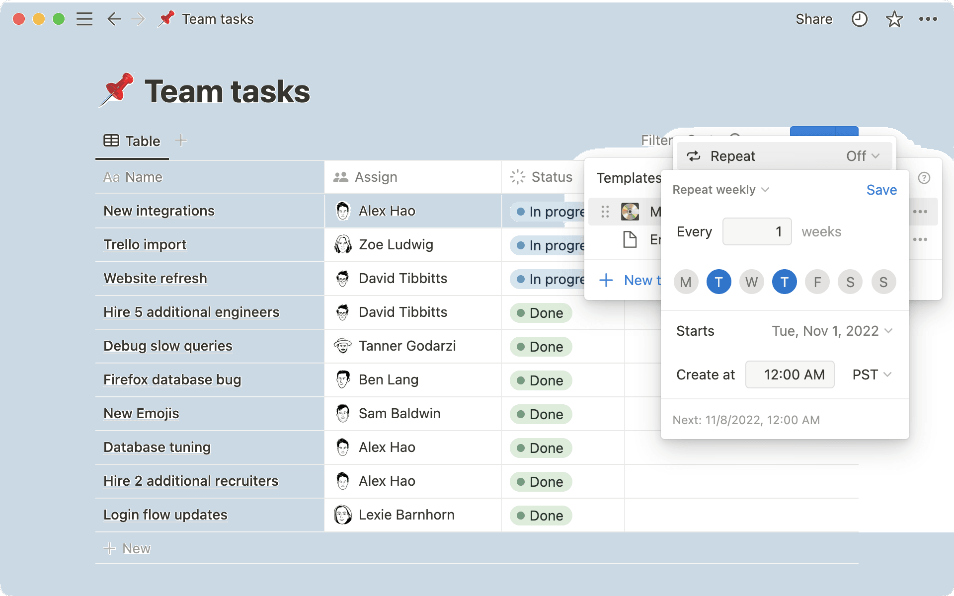 modèles récurrents bdd