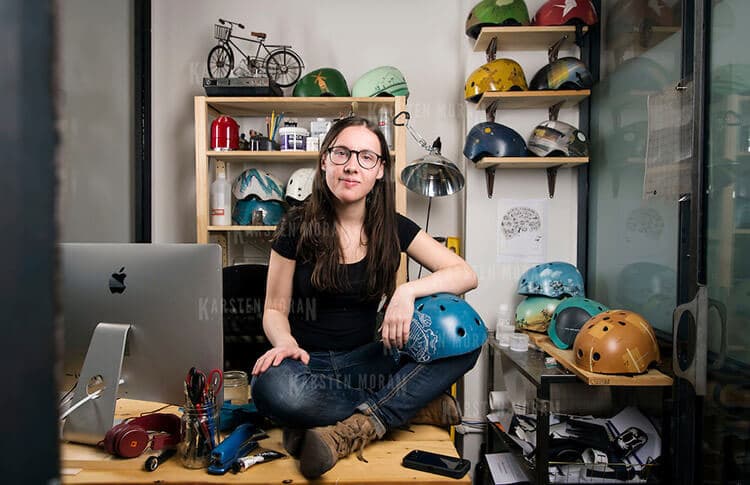 Danielle in her studio. Image from Indian Woman Blog.