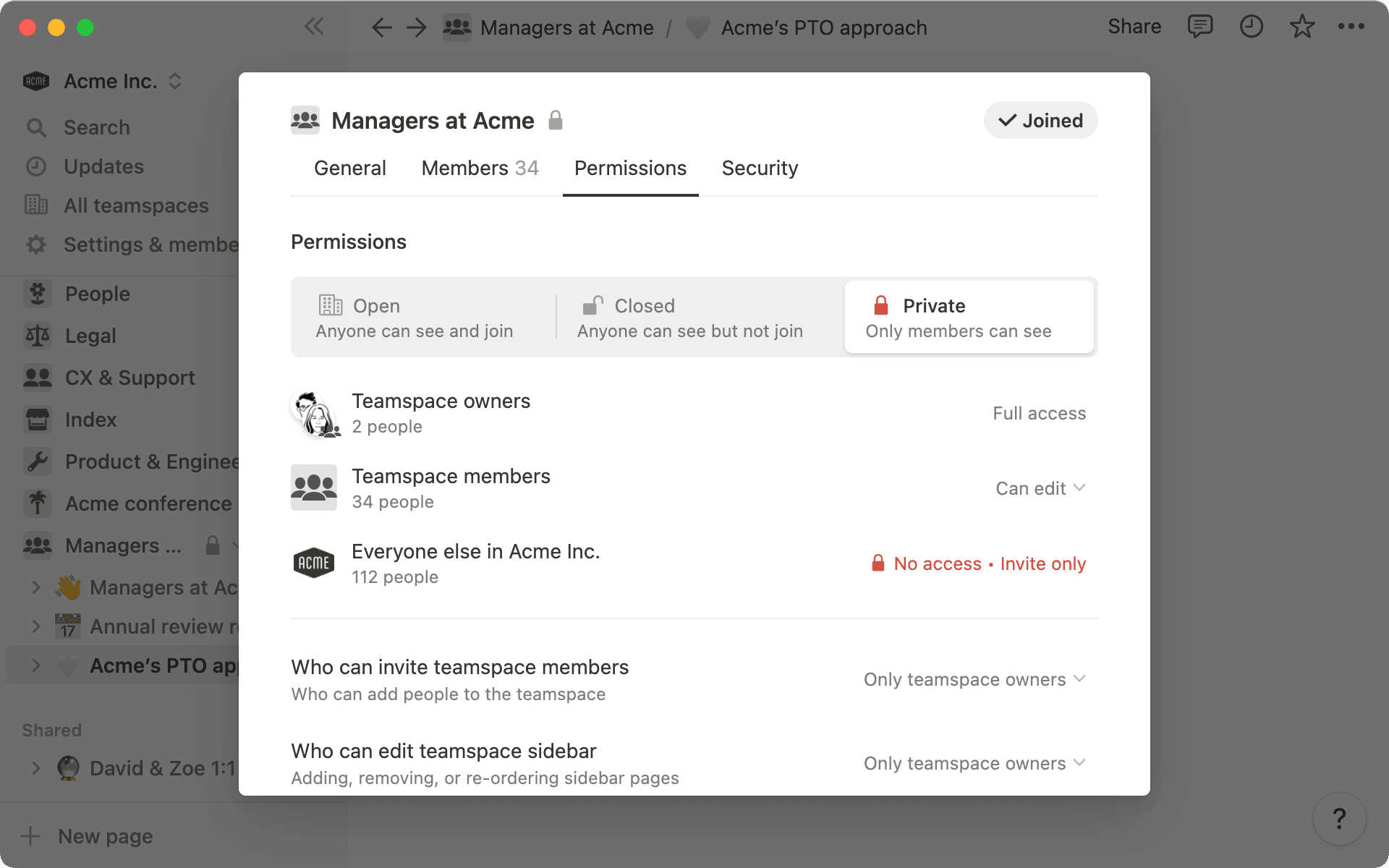 Utilisez les autorisations de l’espace d’équipe pour déterminer qui peut accéder à son contenu.