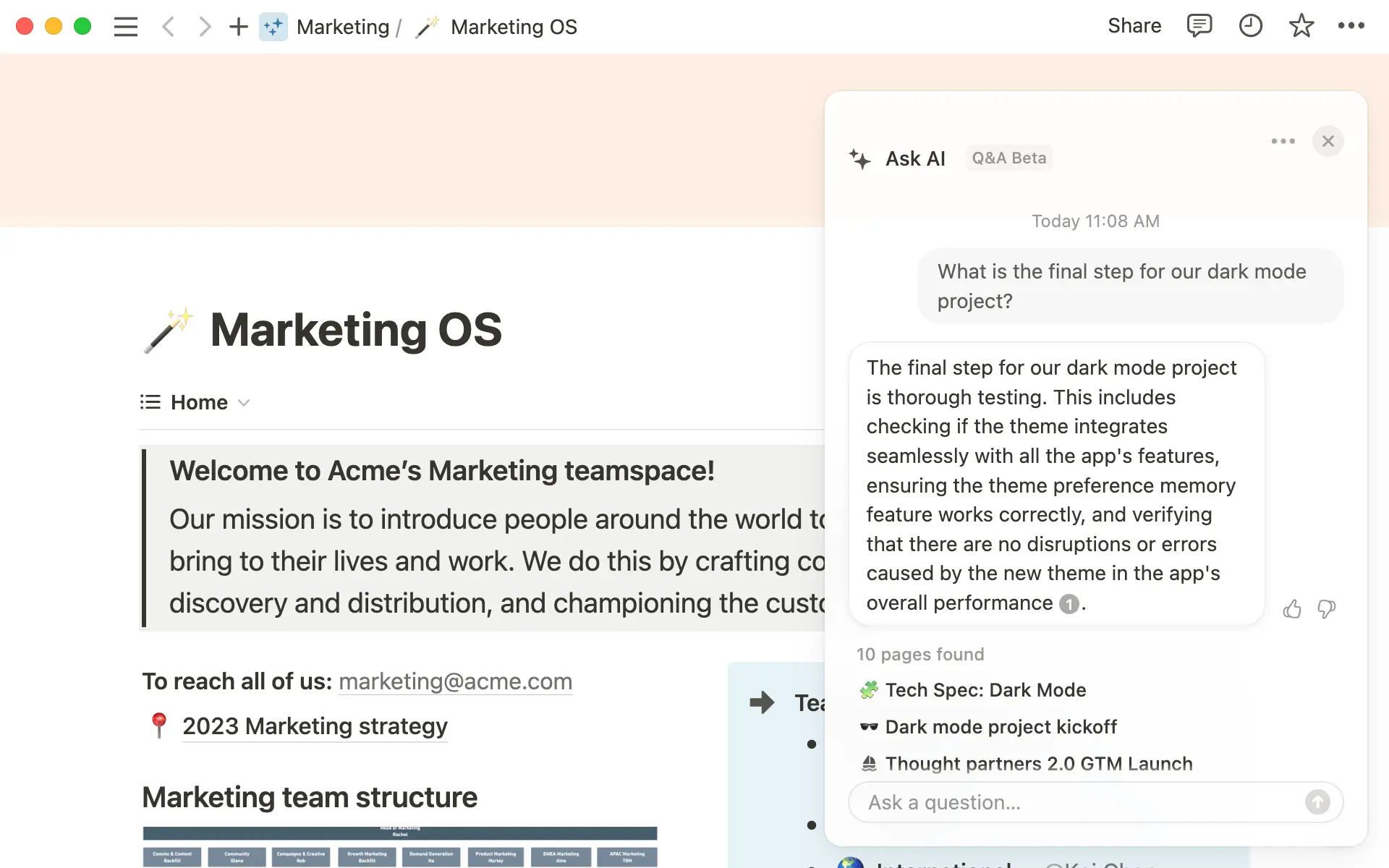 Bannière : comment Notion Q&A trouve des réponses