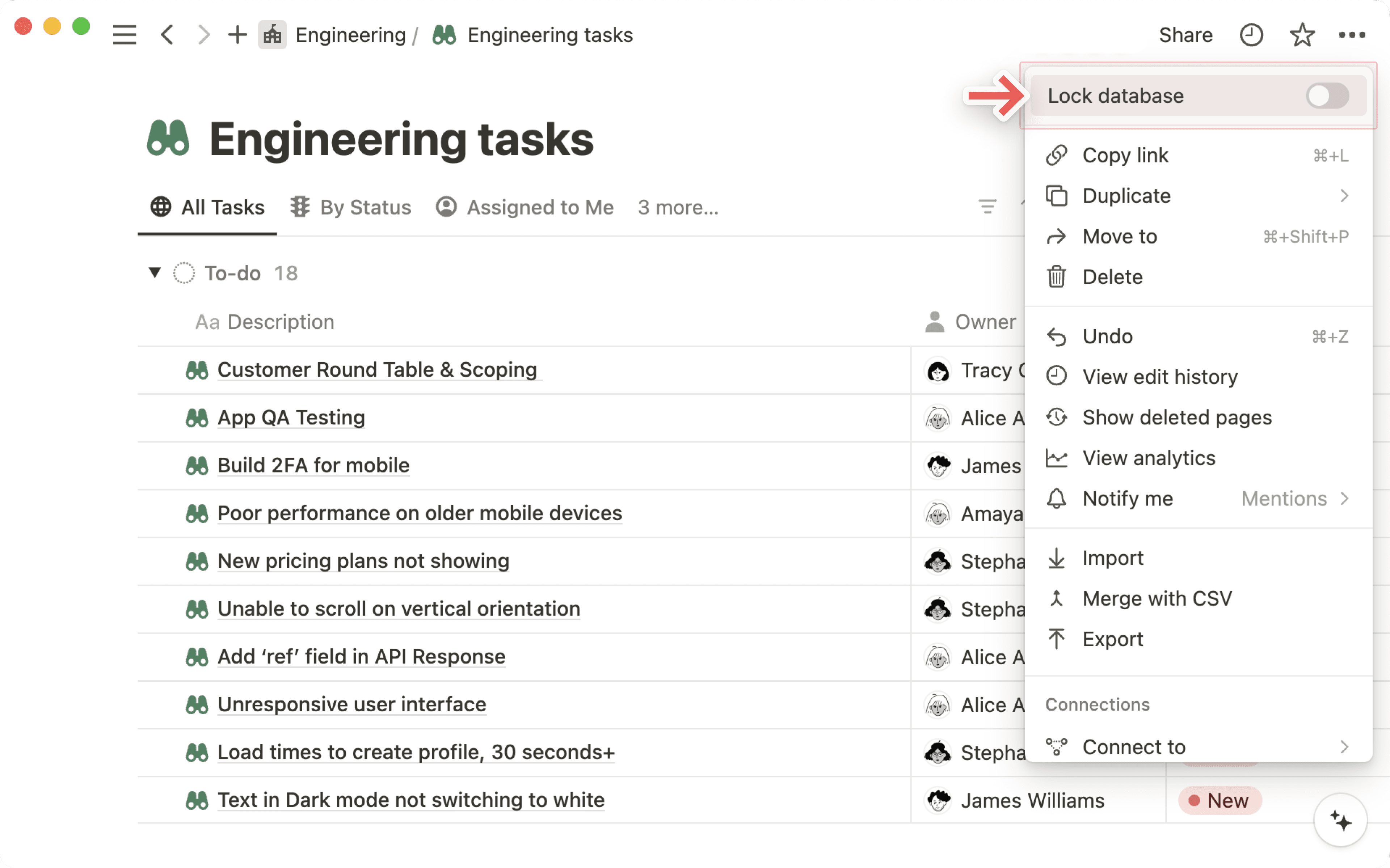 Verrouillage de la base de données