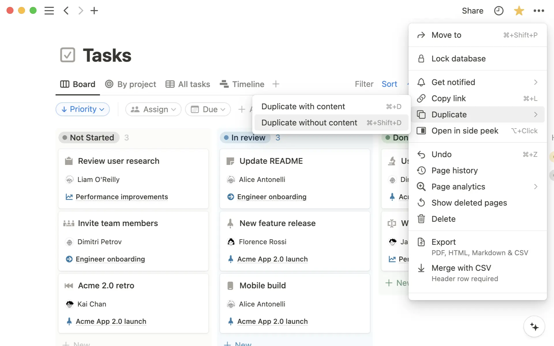 dupliquer sans contenu