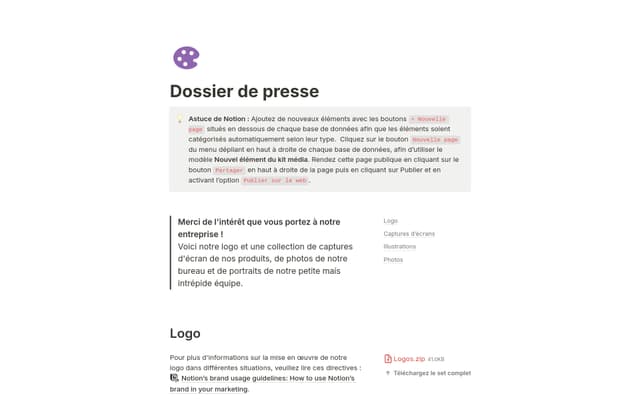 Dossier de presse