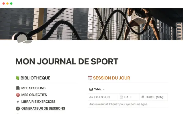 Mon journal de sport