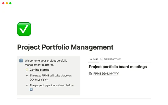 Project portfolio management